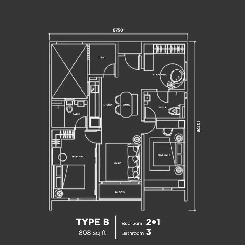 Type B 2+1Room